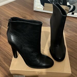 Black Leather Ankle Boots